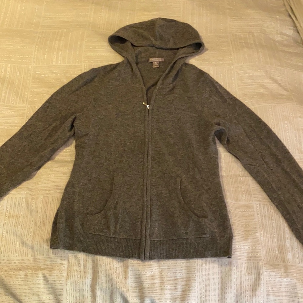 100% Cashmere Zip-up Hood Sweater by Charter Club (M). Used/Excellent Condition